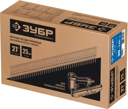 ЗУБР SN21 90 х 3.05 мм, реечные гвозди рифленые, 2000 шт (305392-90) купить в Сургуте