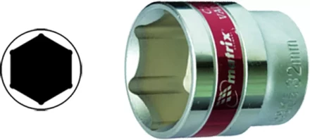 Головка торцевая 27 мм 6-гранная CrV под квадрат 1/2" хромированная  MATRIX MASTER 13127 купить в Сургуте