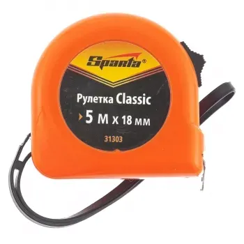 Рулетка Classic, 5 м х 18 мм, пластиковый корпус  SPARTA 31303 купить в Сургуте