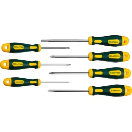 Набор X-Drive, KRAFTOOL 250081-H7: Отвертки профессиональные, SL: 3x80, 5x100, 6x125; PH: 1x80, 2x100; PZ: 1x80, 2x100 250081-H7 купить в Сургуте