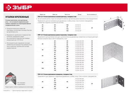 Крепежные углы анкерные УКА-2.0 инд наклейка серия МАСТЕР купить в Сургуте