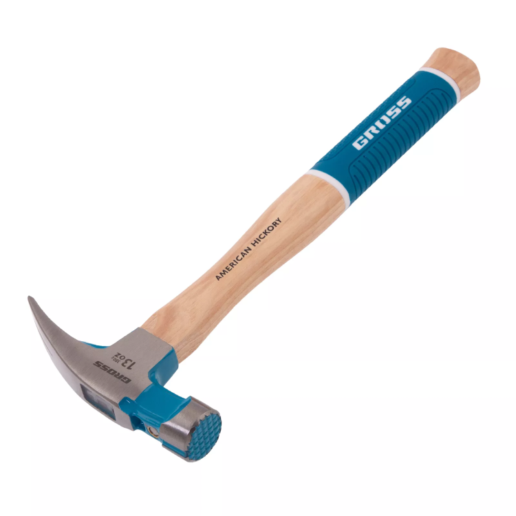 Молоток-гвоздодер GROSS 10413, 380 г, угол 75, магнит, обрезиненная рукоятка American Hickory купить в Сургуте