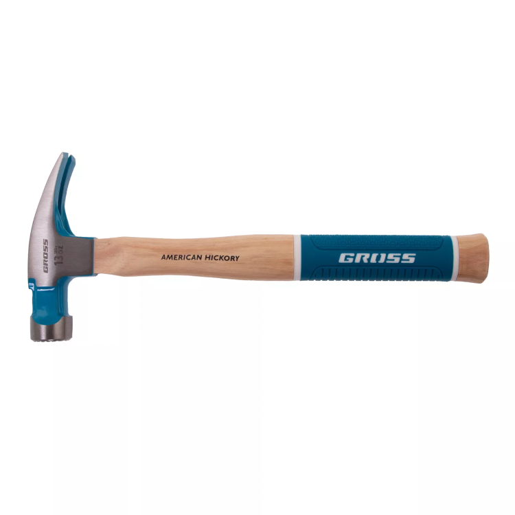 Молоток-гвоздодер GROSS 10413, 380 г, угол 75, магнит, обрезиненная рукоятка American Hickory купить в Сургуте