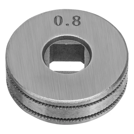 Подающий ролик, U профиль зубчатый под флюсовую проволоку 0,8-1мм посадка квадрат, 2 шт Denzel 93653 купить в Сургуте