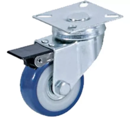 Колесо аппаратное поворотное SCvb 25 50 мм с тормозом (синяя резина) 1027149 купить в Сургуте