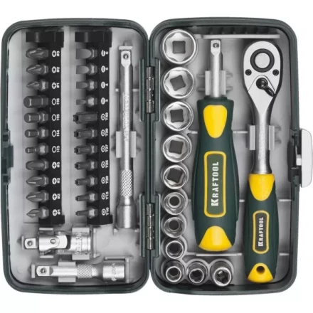Набор KRAFTOOL &quot;INDUSTRIE&quot;: Слесарно-монтажный инструмент, компактный, 1/4&quot;, 38 предм 27970-H38 купить в Сургуте