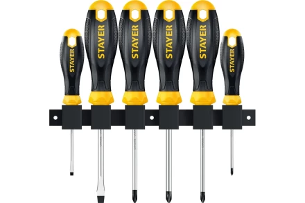 Набор STAYER &quot;MASTER&quot; HERCULES: Отвертки, Cr-V, эргономичная двухкомпонентная рукоятка, 6шт 25055-H6_z04 купить в Сургуте