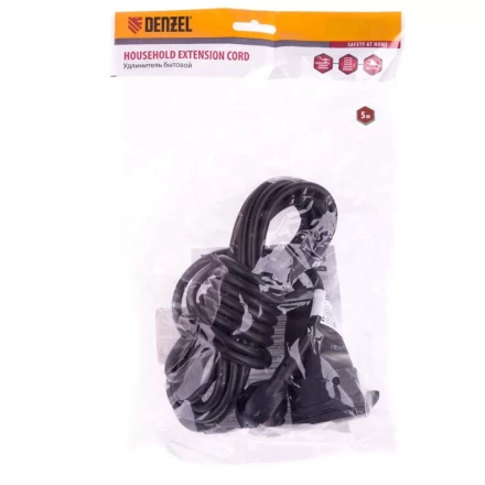 Удлинитель бытовой с заземлением 5 м 1 прорезиненная розетка 16 A серия УХз16 Denzel 95917 купить в Сургуте