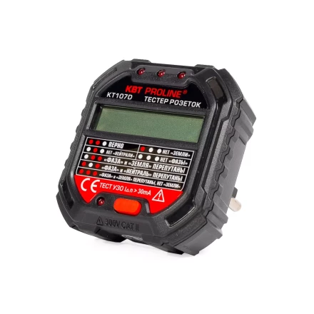 Тестер розеток и УЗО КВТ КТ 107D (86321) купить в Сургуте