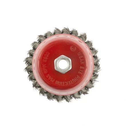 Щетка для УШМ, 100 мм, М14, &quot;чашка&quot;, крученая проволока 0,35 мм  MTX 74615 купить в Сургуте