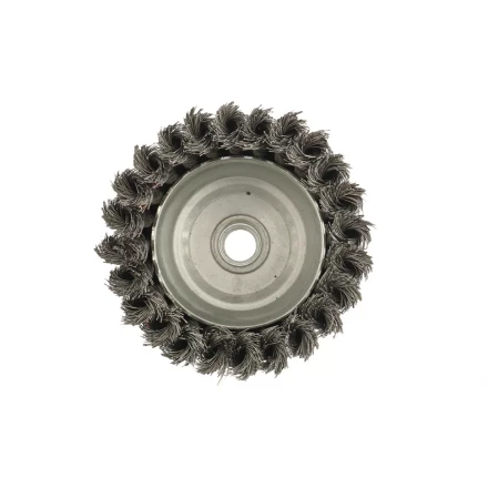 Щетка для УШМ, 100 мм, М14, &quot;чашка&quot;, крученая проволока 0,35 мм  MTX 74615 купить в Сургуте