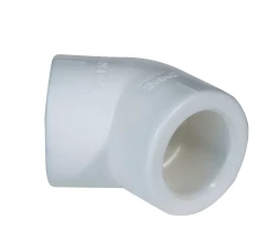 Уголок PP-R 45° 40мм белый (10/180) 45353