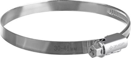 ЗУБР Х-9Н, 30 - 48 мм, накатная лента 9 мм, цинк, 50 шт, червячный хомут (37807-48) купить в Сургуте