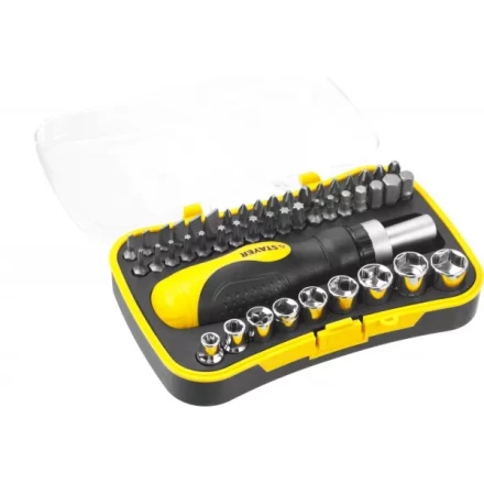 Набор STAYER &quot;MASTER&quot; &quot;HERCULES&quot;: Отвертки, реверс отвертка, биты 35шт, адаптер для торц голов, торц голов 9шт, 46 предм 25084-H46 купить в Сургуте