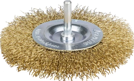 STAYER &quot;PROFESSIONAL&quot;. Щетка дисковая для дрели, витая латунированная стальная проволока 0,3мм, 100мм 35114-100_z01 купить в Сургуте