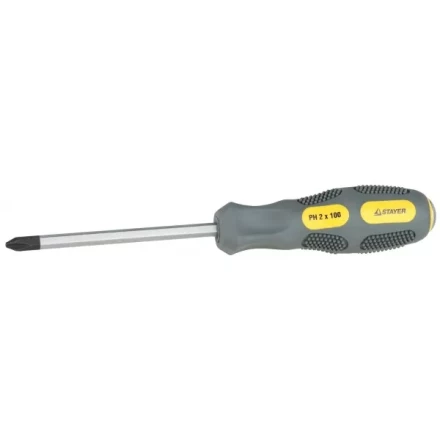 Отвертка STAYER &quot;PROFESSIONAL&quot; &quot;MAX-GRIP&quot; ударная, двухкомпонентная рукоятка, магнит наконечник, Cr-V, PH №1x75мм 25824-1-075 G купить в Сургуте