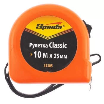 Рулетка Classic, 10 м х 25 мм, пластиковый корпус  SPARTA 31305 купить в Сургуте
