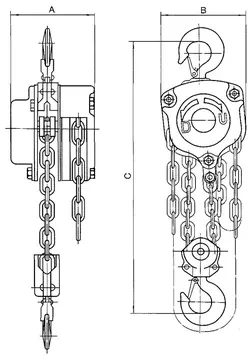Таль ручная цепная тип HSZ-C г-п 2 тонн H=3 метра купить в Сургуте