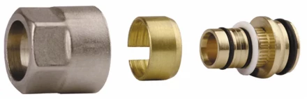 Соединитель GENERAL FITTINGS для металлопластиковых труб, евроконус, никелированная латунь, 1/2&quot; / 16 мм x 2,0 мм 51047-1/2-16 купить в Сургуте