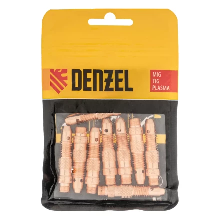 Держатель цанги для электрода 2мм, 2,4мм, 3,2 мм, 10 шт Denzel 93655 купить в Сургуте