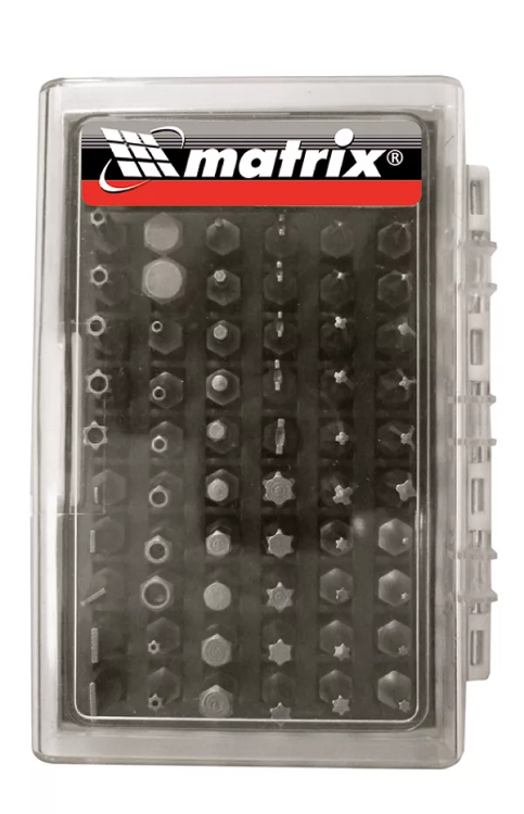 Набор бит с магнитным держателем, CrV,61шт MATRIX 11387 купить в Сургуте