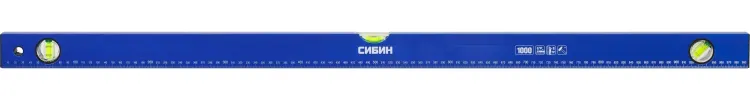 Уровень СИБИН коробчатый, 3 противоударных ампулы, измерительная линейка, 100см 34605-100 купить в Сургуте