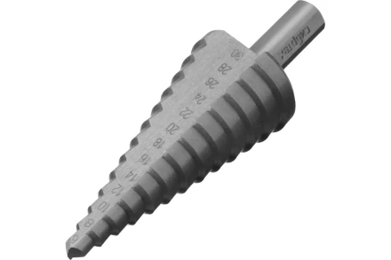 Сверло ступенчатое по металлу Сибртех 723013, 6-8-10-12-14-16-18-20-22-24-26-28-30мм купить в Сургуте