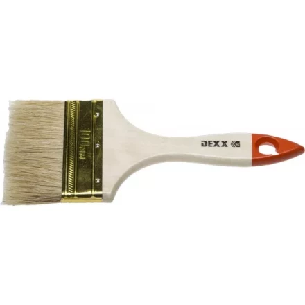 Кисть флейцевая DEXX, деревянная ручка, натуральная щетина, индивидуальная упаковка, 100мм 0100-100_z02 купить в Сургуте