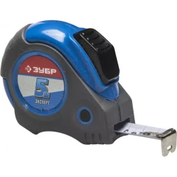 Рулетка ЗУБР "ЭКСПЕРТ", двухкомпонентный корпус, автостоп, 5м/19мм 34057-05-19_z02