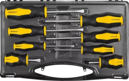 Набор STAYER &quot;MASTER&quot; HERCULES: Отвертки, Cr-V, эргономичная двухкомпонентная рукоятка, 8шт 25055-H8_z02 купить в Сургуте