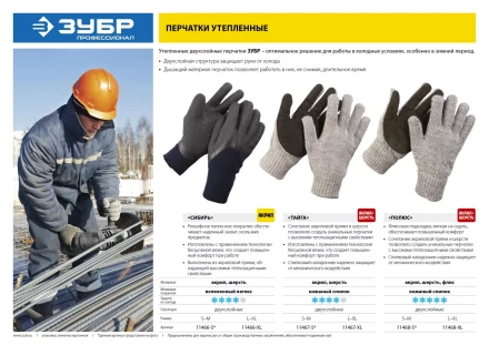 Перчатки утепленные Полюс серия ПРОФЕССИОНАЛ купить в Сургуте