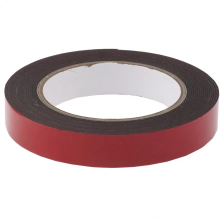 Лента клейкая на вспененной основе двусторонняя черная усиленная 19 мм х 5 метров MATRIX 89084 купить в Сургуте