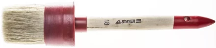 Кисть круглая STAYER &quot;MASTER&quot;, светлая натурал. щетина, пластм. корпус, деревян. ручка, №18 x60мм 0141-60 купить в Сургуте