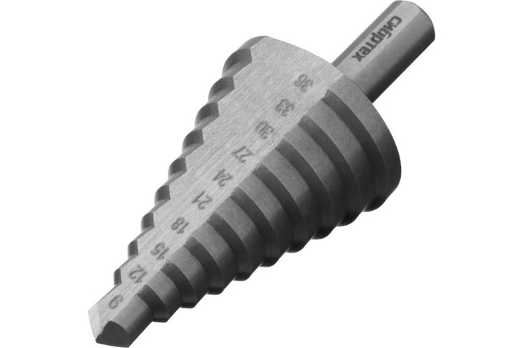Сверло ступенчатое по металлу Сибртех 723014, 9-12-15-18-21-24-27-30-33-36 мм, 4241 купить в Сургуте