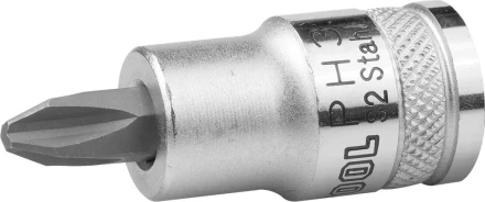 Торцовая бита-головка KRAFTOOL &quot;INDUSTRIE QUALITAT&quot;, материал S2, PHILLIPS, сатинированная, 1/2&quot;, PH3 27901-3_z01 купить в Сургуте