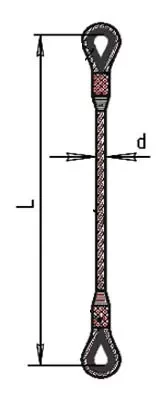 Строп ветвь канатная ВК-0.5 т L=1.5 м заплет купить в Сургуте