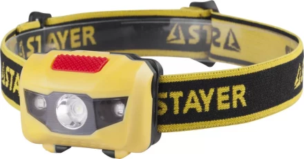Фонарь STAYER "MASTER" налобный светодиодный, 1Вт(80Лм)+2LED, 4 режима, 3ААА 56568 купить в Сургуте