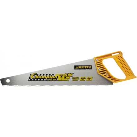 Ножовка STAYER &quot;PROFI&quot; &quot;CHAMPION&quot;, сверхбыстрый рез, прямой зуб, импульсная закалка, пластиковая ручка, 7 TPI, 450мм 15133-45_z01 купить в Сургуте