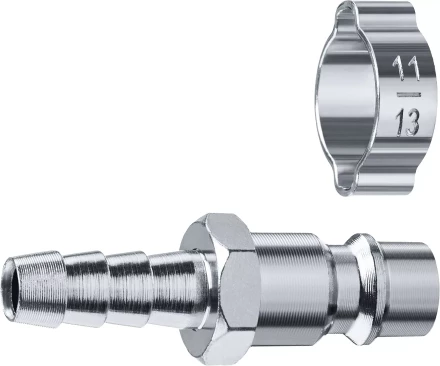 ЗУБР штуцер елочка, 8 мм - рапид штуцер, переходник с обжимным хомутом, Профессионал (64918-08) купить в Сургуте