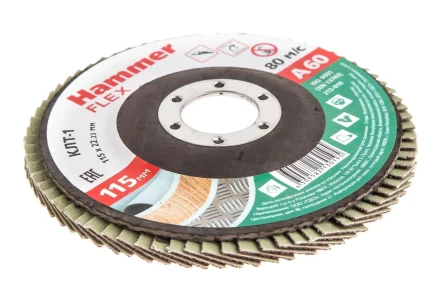 Круг Лепестковый Торцевой (КЛТ) HAMMER КЛТ 1 Ф115х22 Р60 213-019 купить в Сургуте