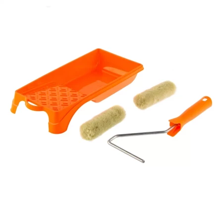 Малярный набор для фасадных работ: кювета 150 мм х 290 мм и мини-валик 110 мм Сибртех 80457 купить в Сургуте