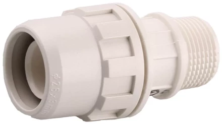 Муфта ЗУБР &quot;ШиреФит&quot; соединительная, &quot;штуцер с гайкой - внешняя резьба&quot;, 20мм-3/4&quot; 51461-20-3/4 купить в Сургуте