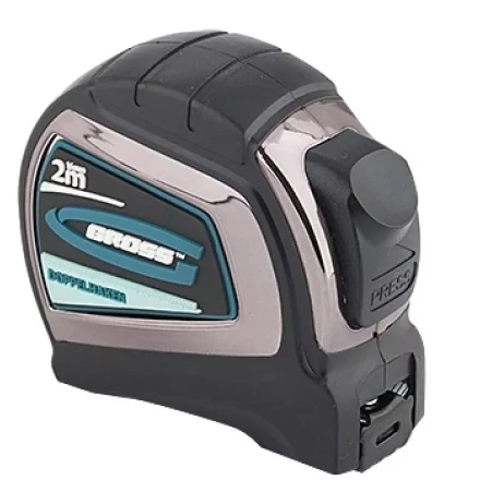 Рулетка &quot;Doppelhaken&quot; 2 м x 16 мм односторонний зацеп нейлон двуст. шкала автоматич  GROSS 31121 купить в Сургуте