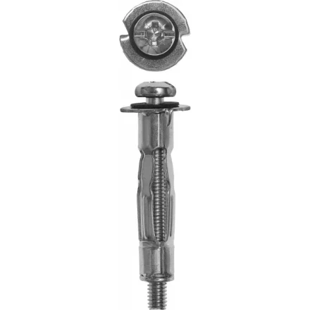 Анкер ЗУБР для пустотелых конструкций оцинкованный, с винтом PH2&amp;SL, М4х38х15мм, ТФ2, 180шт 4-302472-04-038 купить в Сургуте