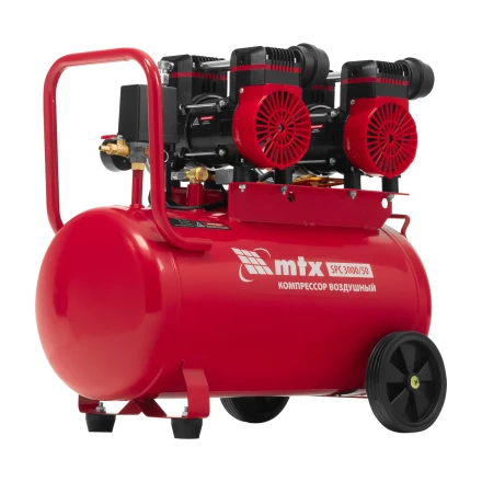 Компрессор безмасляный малошумный SPC 3000/50, 3000 Вт, ресивер 50 л, 520 л/мин// MTX 58140 купить в Сургуте