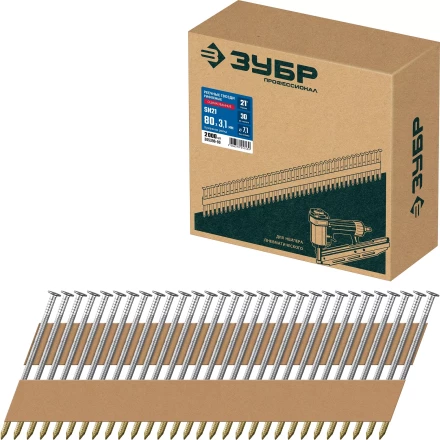 ЗУБР SN21 80 х 3.1 мм, реечные гвозди рифленые оцинкованные, 2010 шт (305396-80) купить в Сургуте