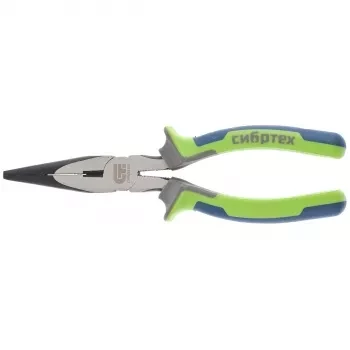 Длинногубцы прямые,180 мм фосфатирование трехкомпонентные рукоятки СИБРТЕХ 17156 купить в Сургуте