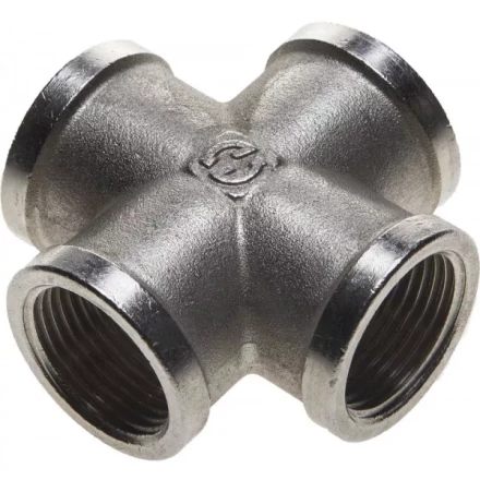 Крестовина GENERAL FITTINGS никелированная латунь, г/г/г/г, 3/4&quot; 51048-3/4 купить в Сургуте