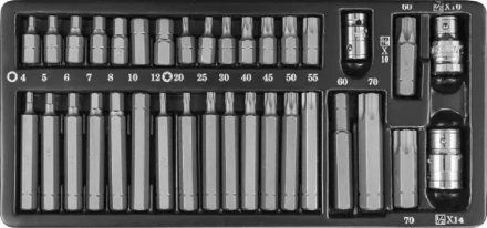 Набор вставок 4-12мм Т20-Т70 30/75мм 3/8&quot;DR 1/2&quot;DR 35предметов Jonnesway S29H4135S 47299 купить в Сургуте