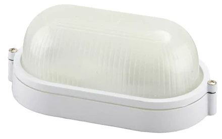 Светильник уличный СВЕТОЗАР влагозащищенный, овал, цвет белый, 60Вт SV-57201-W купить в Сургуте